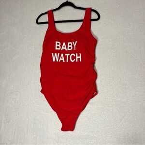 Red 'Baby Watch' Women's One Piece Swimsuit